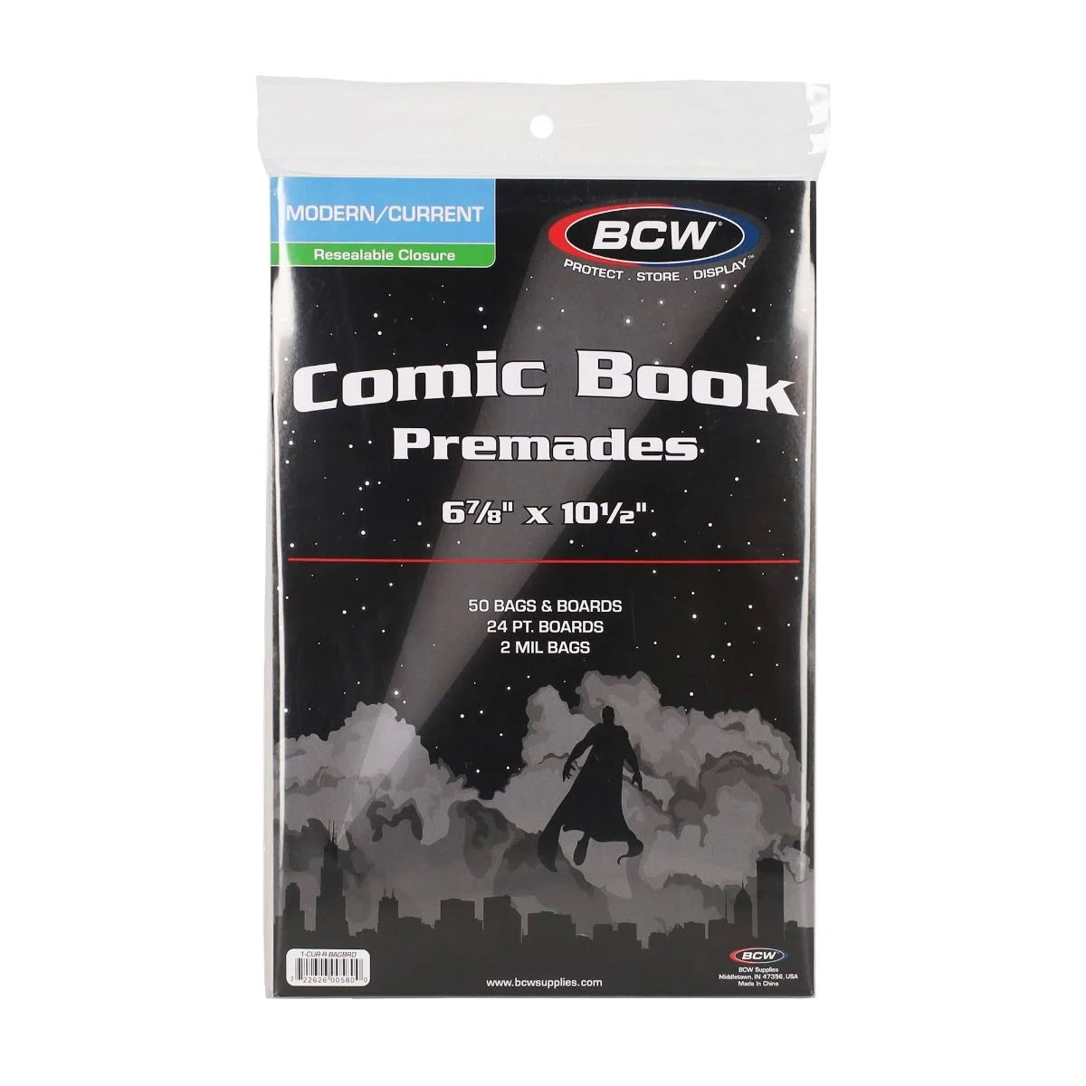 BCW Premade Resealable Current Comic Bag and Board - Pack of 50