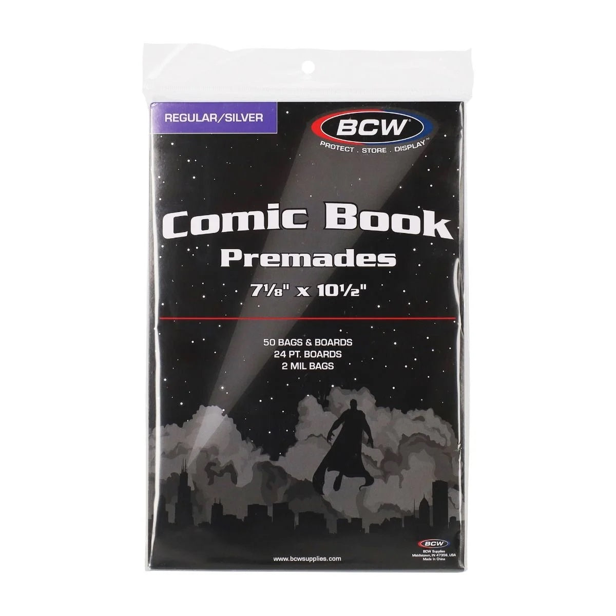 BCW Premade Silver Comic Bag and Board - Pack of 50