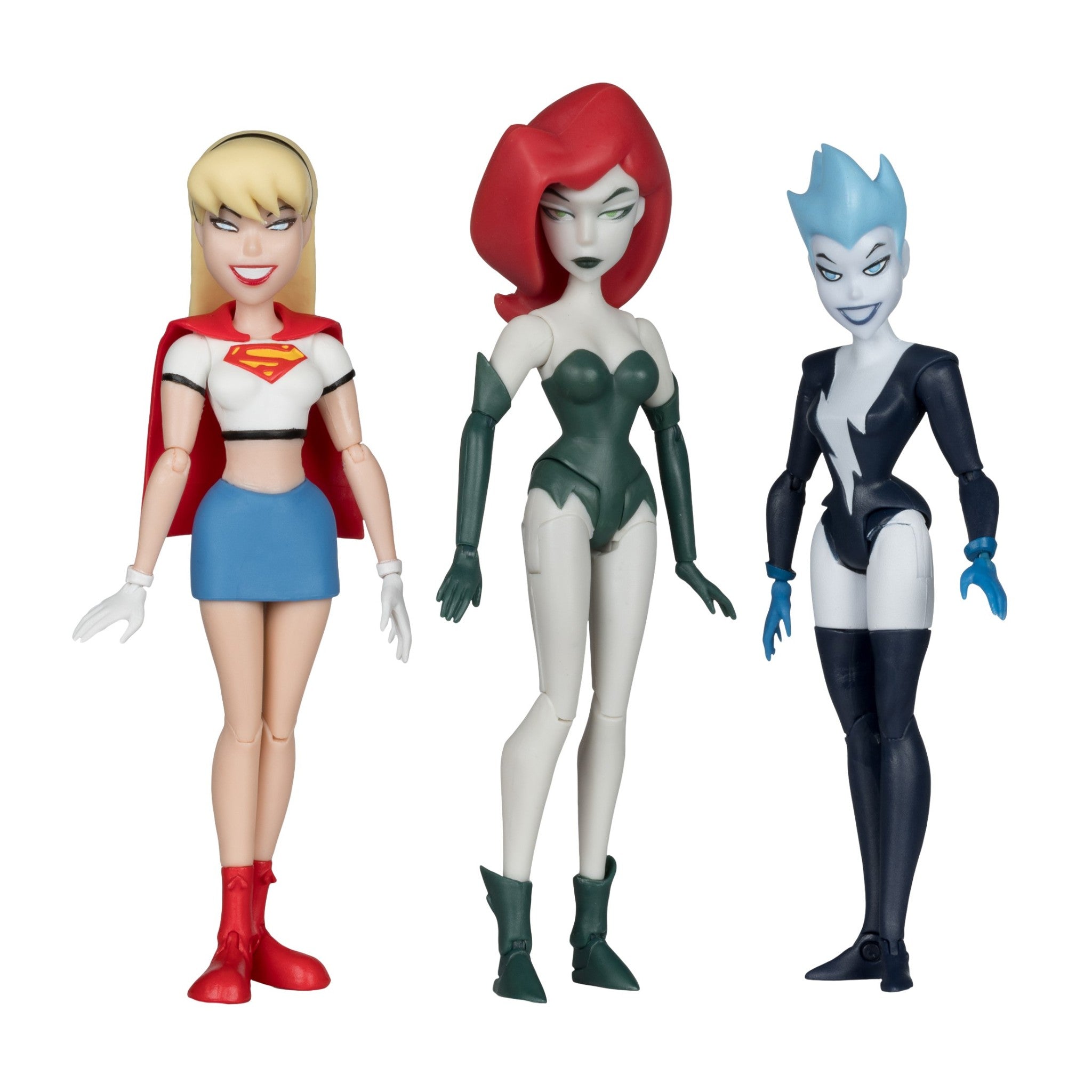 DC Direct New Batman Adventures Supergirl Live Wire Poison Ivy 3 Pack Gold Label