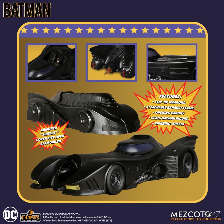 Batman 1989 5 Points Batmobile - Mezco Toys - 0