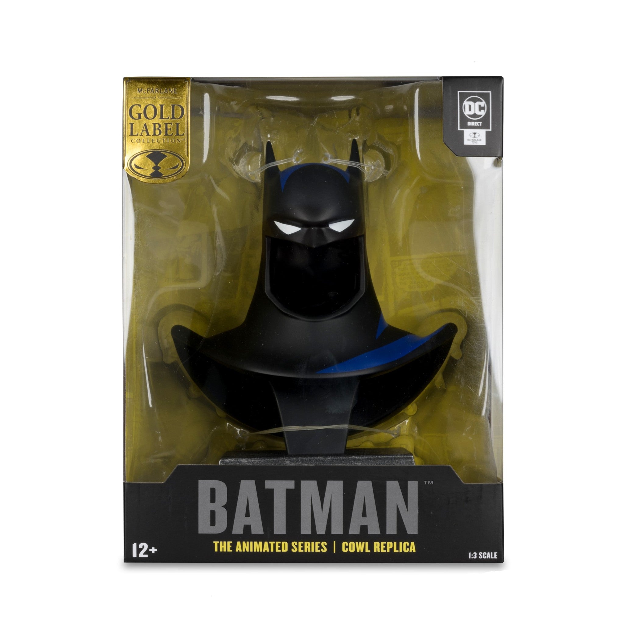 DC Direct Batman The Animated Batman Cowl Replica 1:3 Scale Gold Label McFarlane