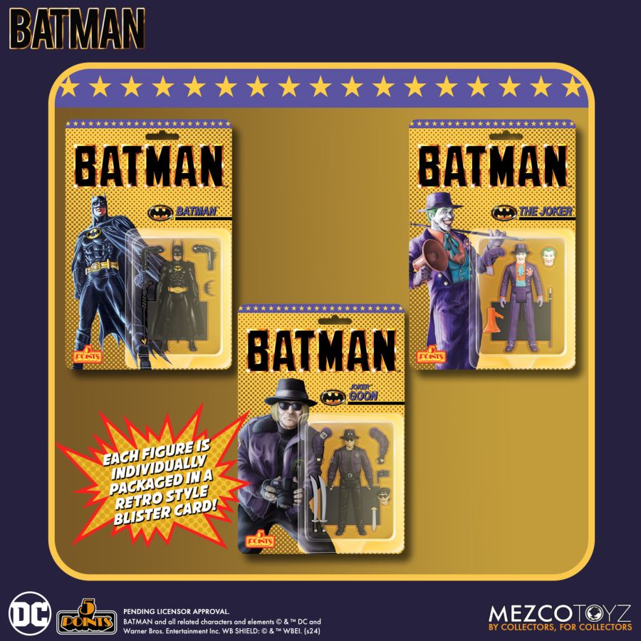 Batman 1989 5 Points Figure Set of 3 - Mezco Toys