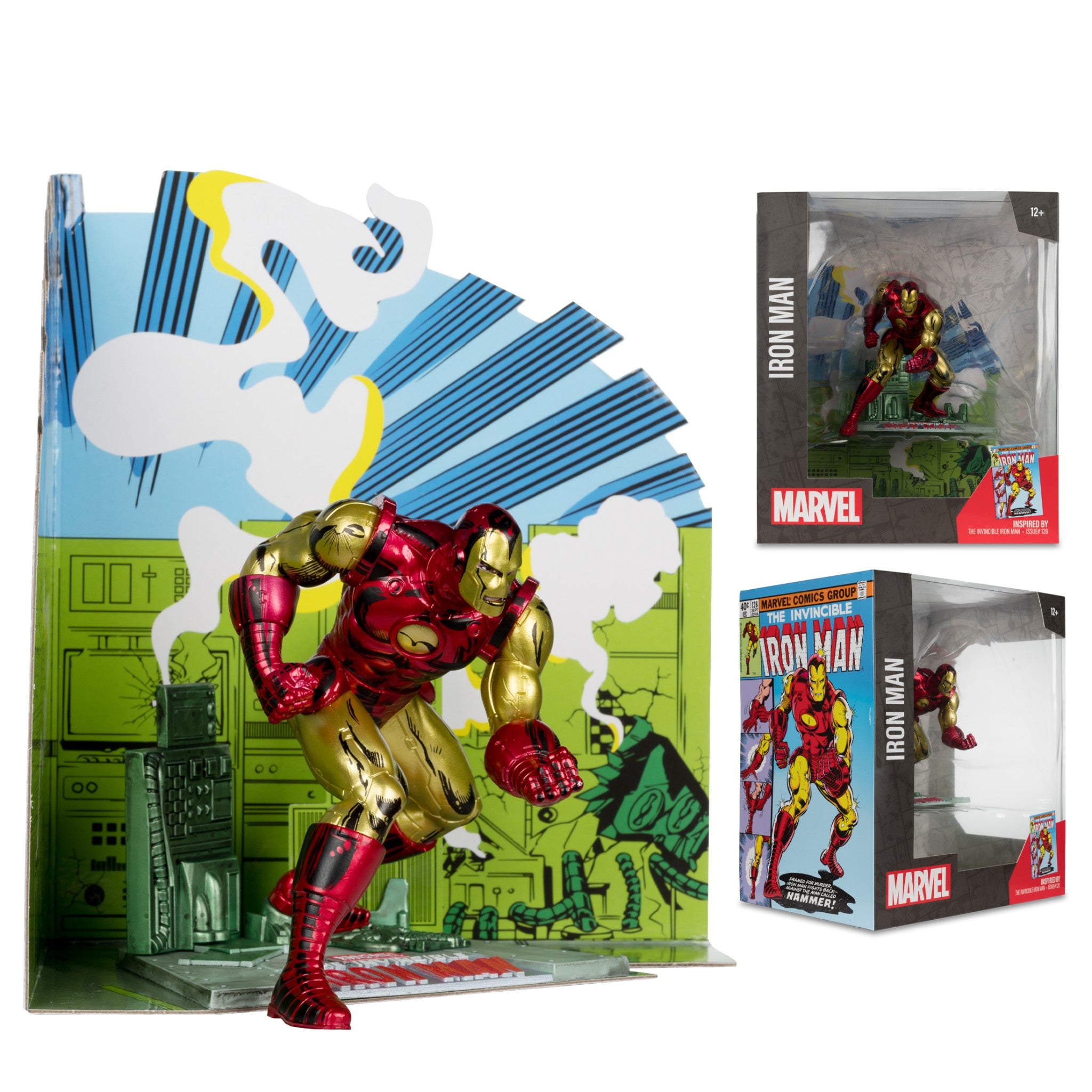 Marvel Ironman 1:10 Scale Iron Man #126 Cover By John Remeda Jr - McFarlane Toys