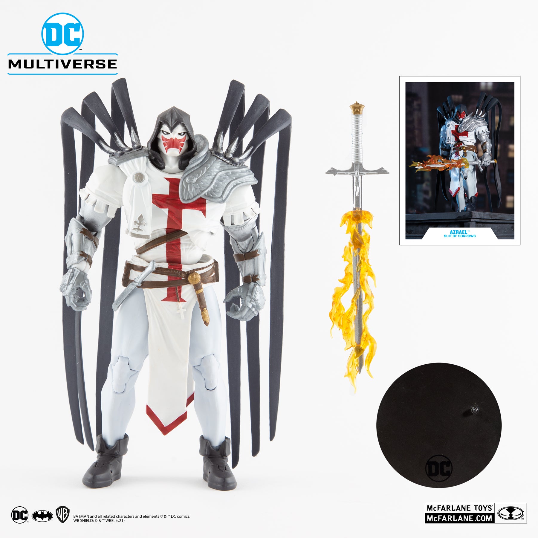 DC Multiverse Azrael White Templar Suit of Sorrows Gold Label - McFarlane Toys - 0