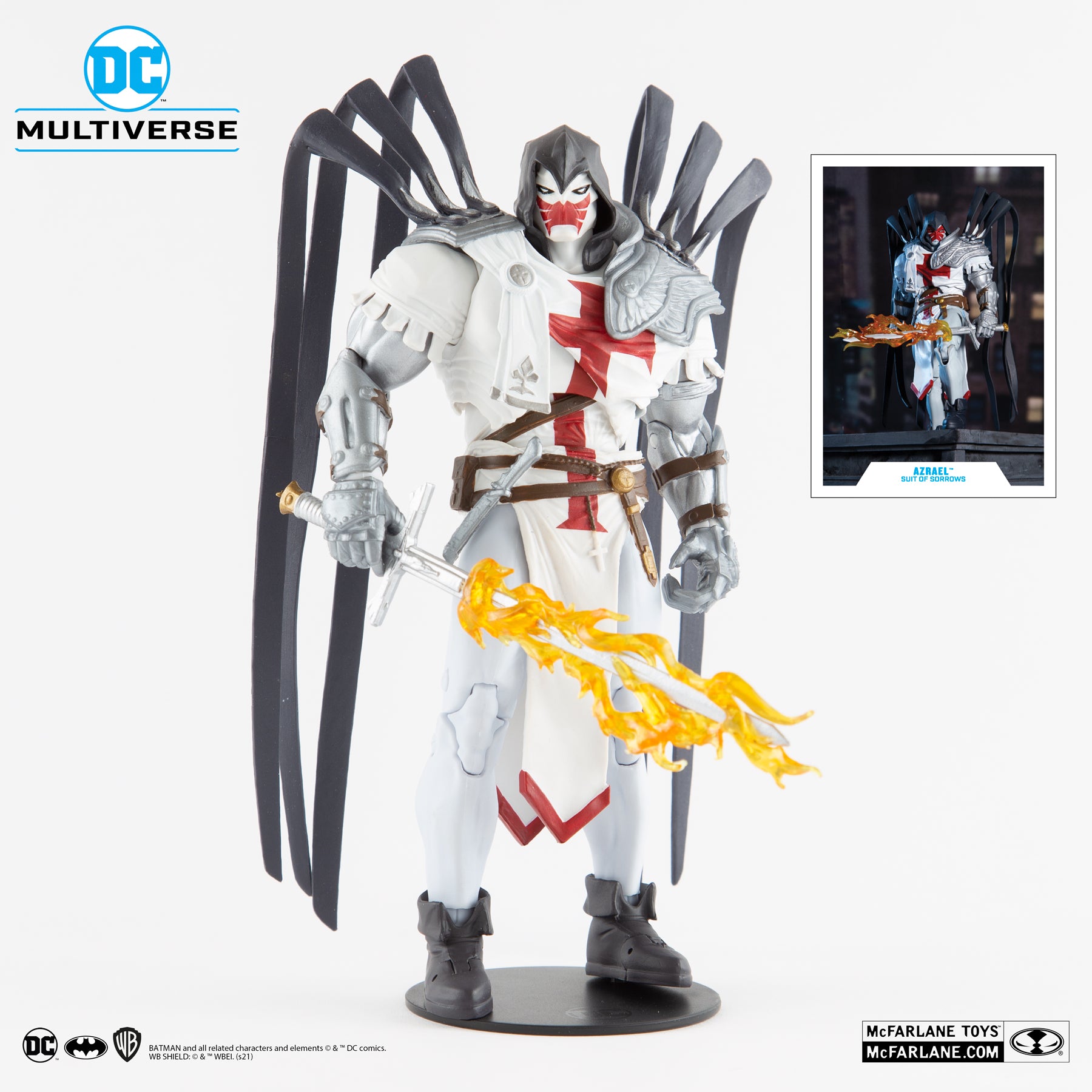 DC Multiverse Azrael White Templar Suit of Sorrows Gold Label - McFarlane Toys